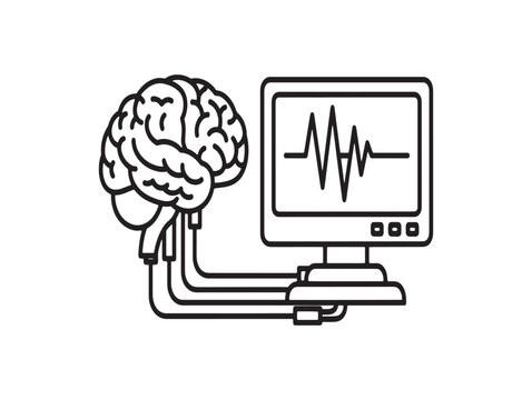 Brain computer interface illustration connecting the human mind to digital technology