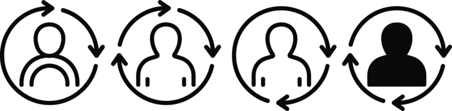 Four stages of human development from infancy to old age illustration