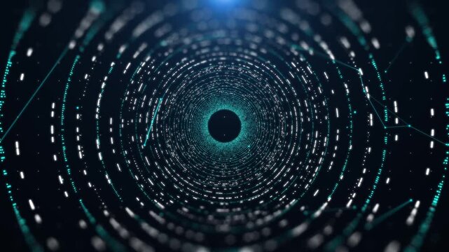 Cyber Space Tunnel Rotating 4K Motion Background
