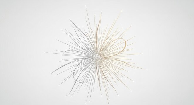 A star-like structure with multiple strands of light, possibly representing a network or a complex system, set against a white background with a subtle gradient.