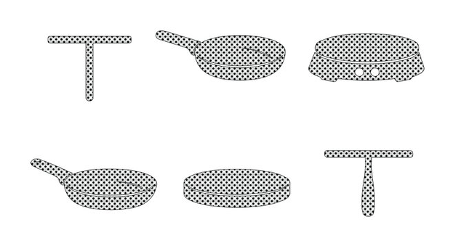 Conjunto de utensilios de cocina esenciales, colecci&oacute;n de sartenes y ollas, herramientas culinarias b&aacute;sicas para el hogar y la restauraci&oacute;n, iconos vectoriales monocrom&aacute;ticos.