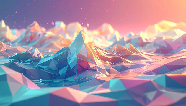 Abstract geometric mountain landscape