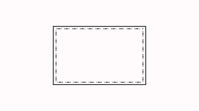 Dashed rectangular border on a white background frame dotted animation. Dotted line rectangle frame icon. Ideal for selection and placeholder frames