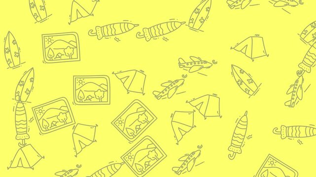 Dynamic video frames of paper envelopes and doodle planes in flight.