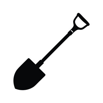 A detailed view of a shovel a long handle, perfect for gardening silhouette vector illustration, garden shovel silhouette vector illustration