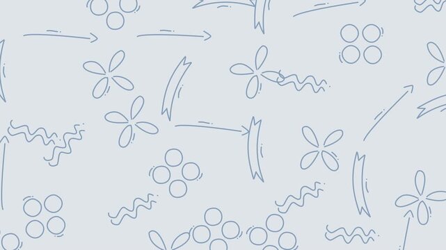Abstract Floral Line Art Loop for Video Background.