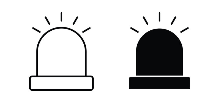 Ambulance siren icon editable stroke outline vectors. EPS10