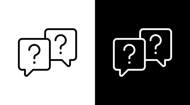 Quiz White Icon Set Design