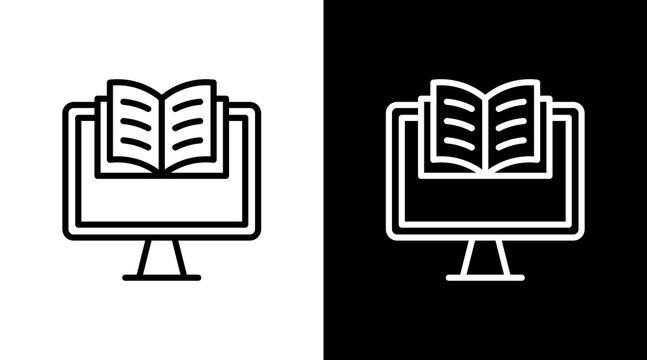 Online Library White Icon Set Design