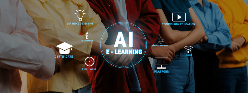 This image showcases a diverse group of students standing together, symbolizing the innovative landscape of e-learning and artificial intelligence education opportunities. Trope