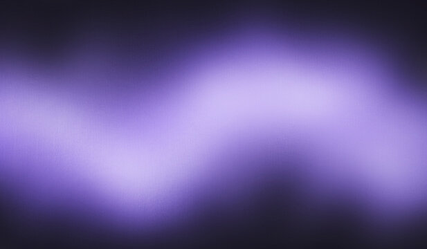 Periwinkle to rebecca purple gradient. Bright glowing horizontal wave on a black background. Subtle noise texture. Indigo, blue iris, ultra violet, lavender fog, lacy lilac, black, mulberry purple 