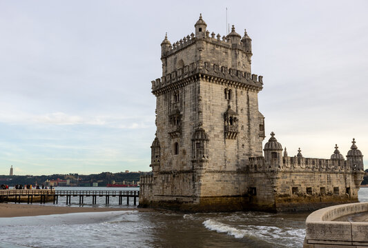 Belem Tower on the Tagus River in the city of Lisbon in Portugal PRT