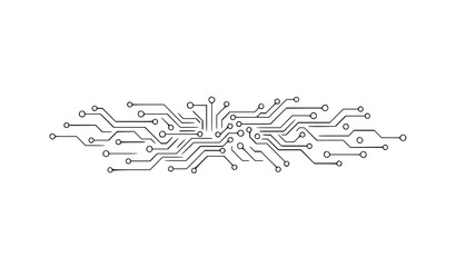 Abstract AI network line art with connected nodes and circuits minimal artificial intelligence vector illustration © Mst Rahema Begum