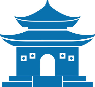 Traditional asian pagoda building vector icon