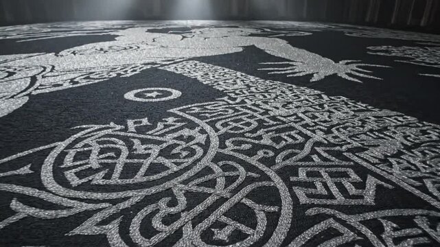 Intricate Silver Threads Weave Through Dark Tapestry