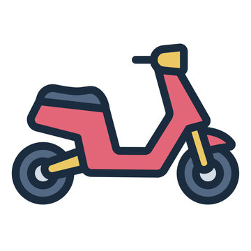 scooter filled line icon. automatic bike. urban transport. city travel.