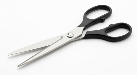 Obraz premium Close up of scissors on white background for crafting or office work