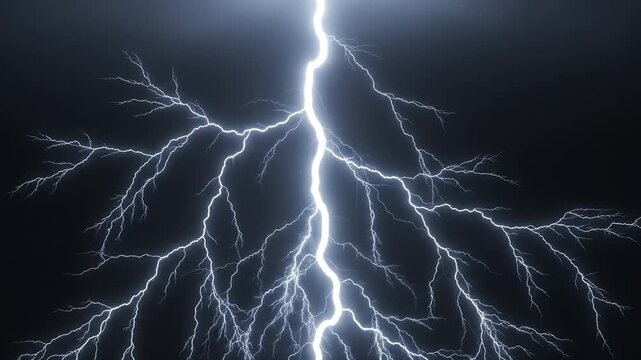 Lightning bolt in night sky for commercial backgrounds, digital design, and advertising