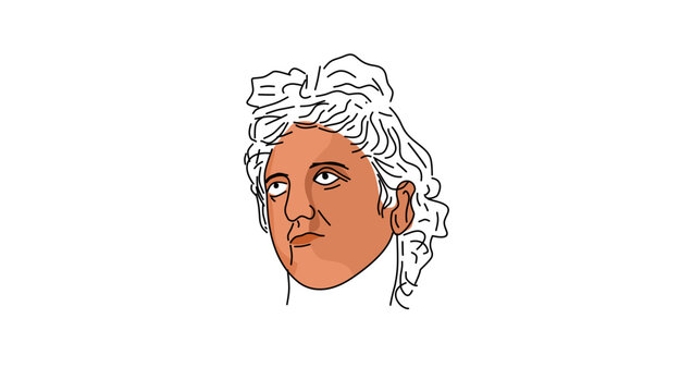 Apollo portrait, flat vector illustration