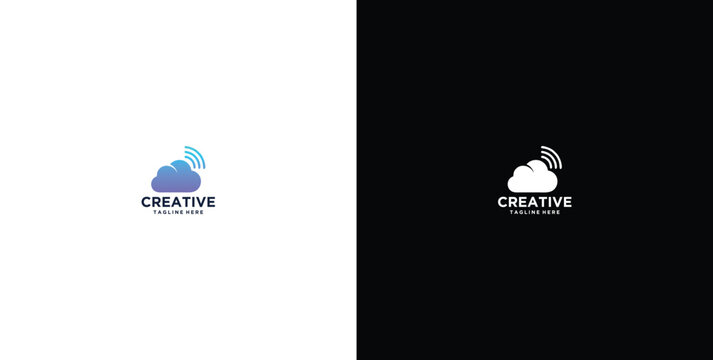 smart cloud modern technology design logo