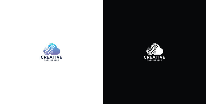 smart cloud modern technology design logo
