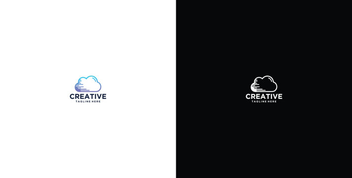 smart cloud modern technology design logo