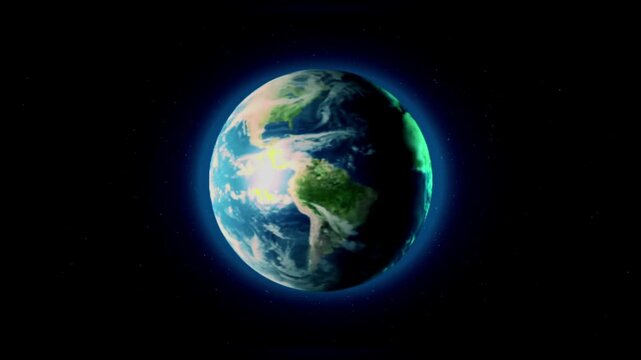 planet earth globe world animation concept of global continent 3d space presentation background 4K