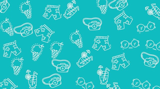 Dynamic video montage of fashion accessories and doodle patterns.