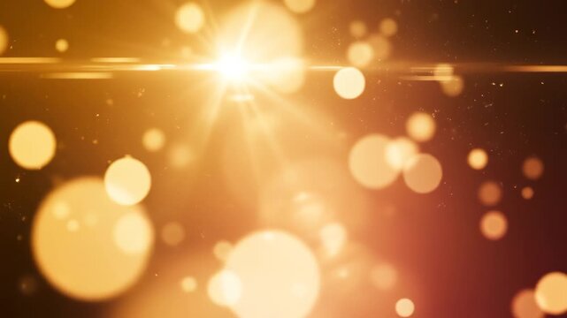 Golden light bokeh effect for commercial backgrounds, digital design, and advertising