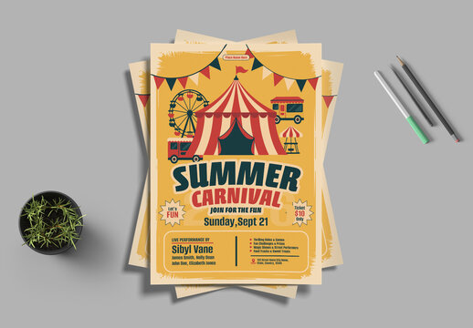 Vintage Carnival Event Flyer Design