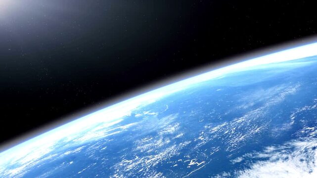 Seamless loop footage of planet earth 3D planets orbital rotation with day night transition