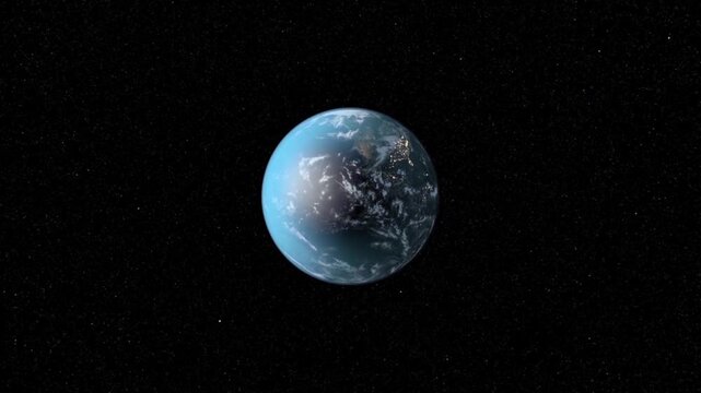 Rotating planet Earth from space. Seamless loop animation 3d illustration exploration tech concept