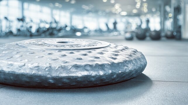 Silver-plated textured weight disc for fitness training in a gym setting
