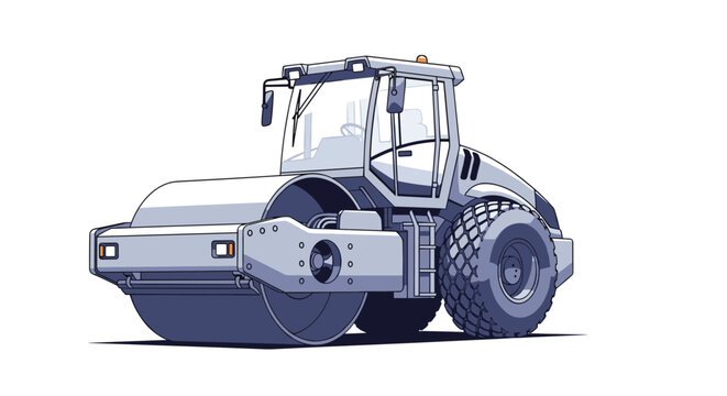 Large industrial road roller machine used for asphalt compaction and soil stabilization in construction and paving projects.