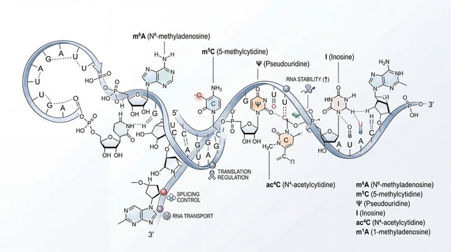 RNA structure and modification in biological processes involving mRNA