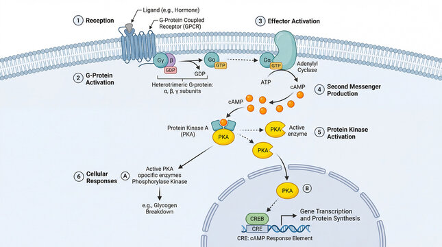 Understanding the process of G-protein coupled receptor signaling in cellular responses and effects