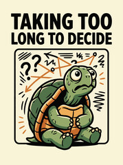 Obraz premium Turtle with confused expression sitting.