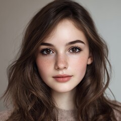 Fototapeta premium Young Woman Close Shot | Beautiful Lady Showcasing Skin Realism