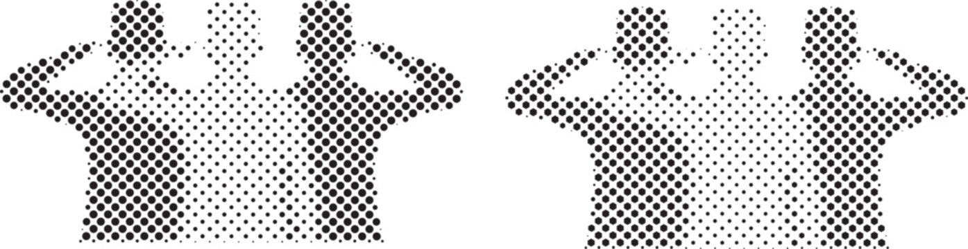 Saluting Soldier Silhouette with Halftone Pattern for Memorial & Veterans Day