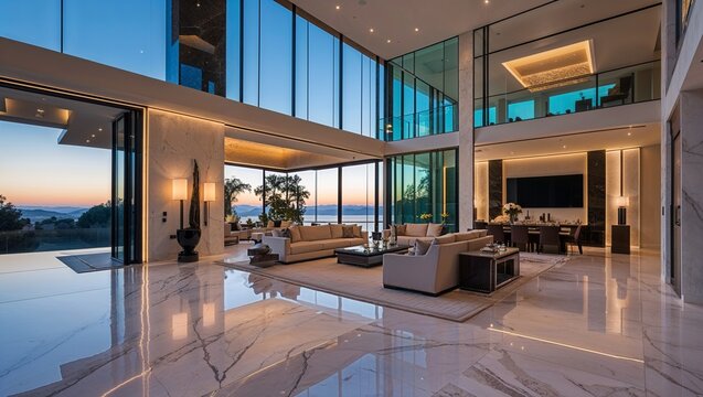 modern living room with fireplace