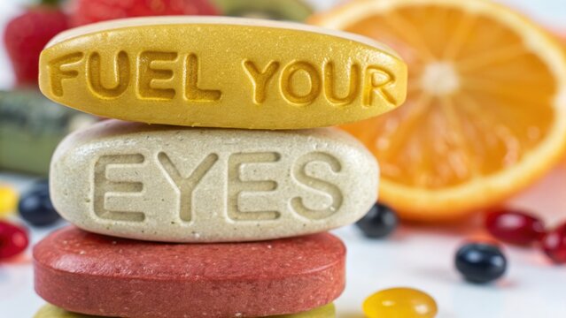 Colorful Chewable Vitamins with Fruits and Gummies on White Surface