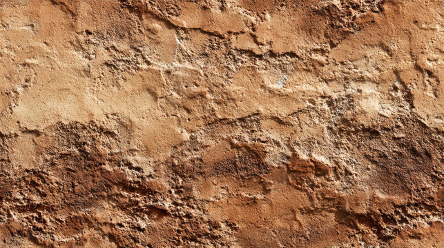 Rough earthy clay texture with natural cracks and granular surface in warm terracotta tones