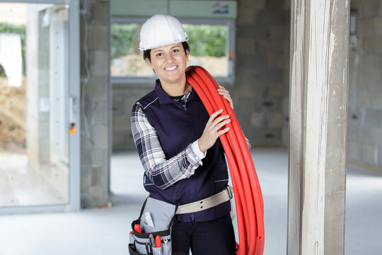 portrait of female construction worker