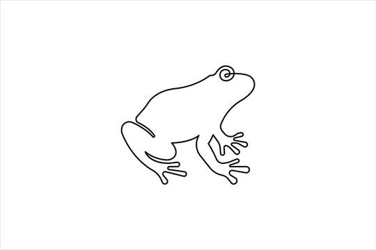 Frog symbol of world animal day continuous one line art vector illustration