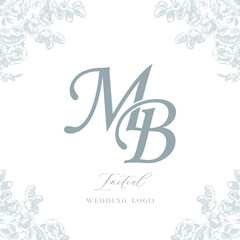 Fototapeta premium Elegant MB Initial Minimalist Calligraphy Monogram Logo
