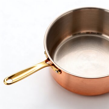 Copper Saucepan with Golden Handle