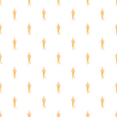 Obraz premium Abstract watercolor silhouetted figures repeating in a seamless pattern on white background