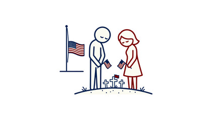 Fototapeta premium Memorial Day Remembrance Honoring Fallen Soldiers
