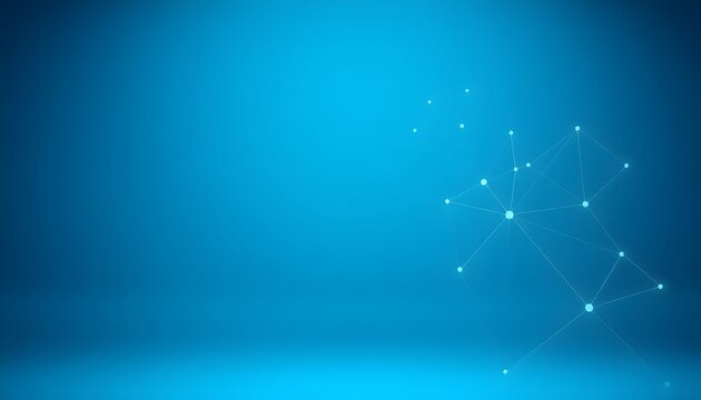 A glowing constellation map appears on a gradient blue background with white dots.
