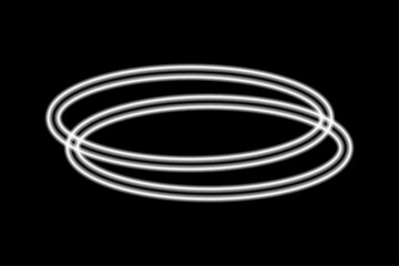 Fototapeta premium Neon circle light effect abstract glowing rings on black background
